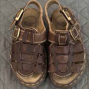 Dr. Martens Brown Leather Sandals with Buckle Closure